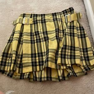 Justice yellow plaid skirt